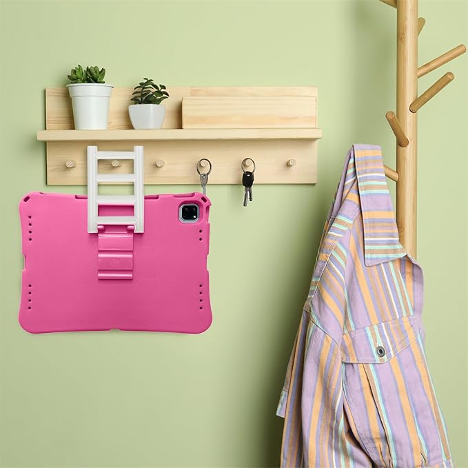 Kids Case for iPad Air 13 (2026/2025/2024) M4/M3/M2 &amp iPad Pro 13 2024 &amp iPad Pro 12.9 Cover 6th/5th/4th/3rd Gen (2022/2021/2020/2018) DIY Figures EVA Rubber Handle Stand Shockproof Bumper