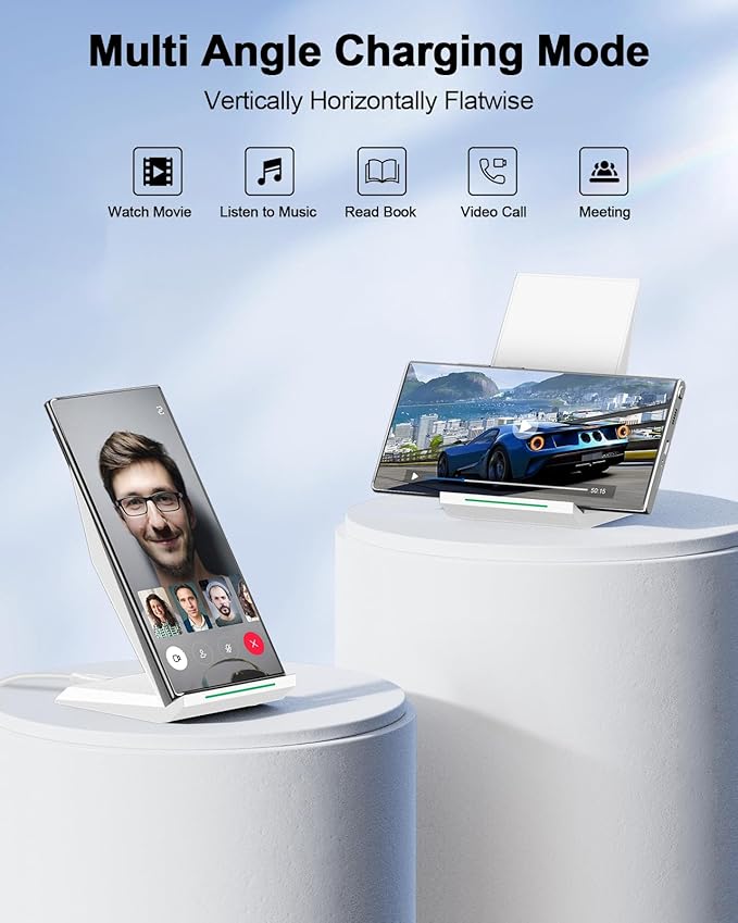 Fast Wireless Charger, [2 Pack] NANAMI Qi Certified Wireless Charging Stand for iPhone 16/16 Plus/16 Pro/16 Pro Max/15/14/13/12,10W for Samsung Galaxy S25/S25+/S25 Ultra/S24/S23/S22/S21, Pixel 6/5/4XL
