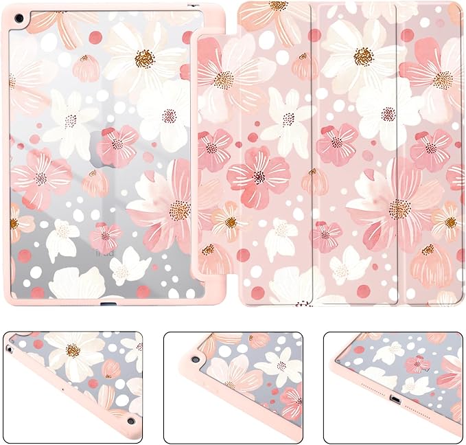 Joyland Leopard Print for iPad 10th Generation Case 10.9 inch 2022/iPad (A16) 11th Gen 11 2025Built-in Pencil Holder with Shockproof Cover Clear Transparent Back Shell Auto Wake/SleepBlack
