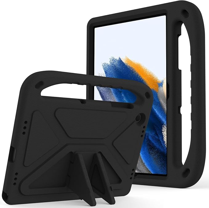 Galaxy Tab A9+ Case Kids Friendly EVA Rubber Stand Handle Grip Shockproof Protective Lightweight Cute Case Cover for Galaxy Tab A9 Plus 11 SM-X210 X215 X217 - Black
