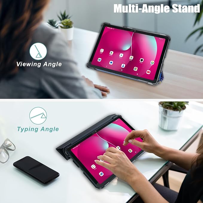 ACdream Case for T-Mobile Revvl Tab 2 10.1 Tablet 2025 Model:9185W(NOT FIT Revvl Tab 5G 10.36) with [Glass Screen Protector] Slim Lightweight Smart Shell Stand Cover Magnetic Feature Agave Green
