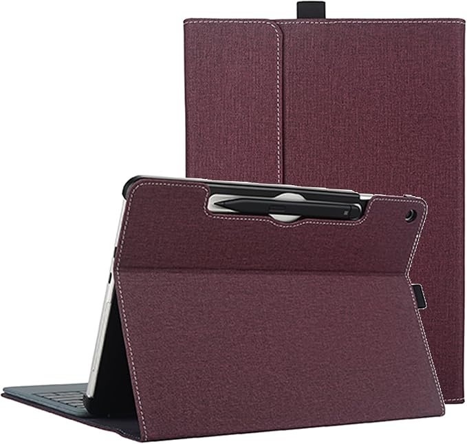 Tablet Case for 2025 New Microsoft Surface Pro 1st Edition 12-inch PU Leather &amp Hard Shell Laptop Protective Cover with Multi-Angle Built-in Kickstand &amp Pen Holder (Black)
