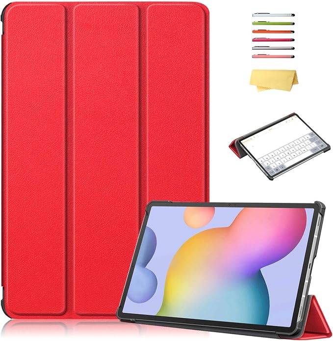 Case for Samsung Galaxy Tab S8 Plus 12.4 2022/S7 FE 2021/S7 Plus 2020 (SM-X800/X806/T730/T733/T736/T738/T970/T975/T976) Lightweight Tri-Fold Stand Thin Cover Auto Wake/Sleep Almond Blossom