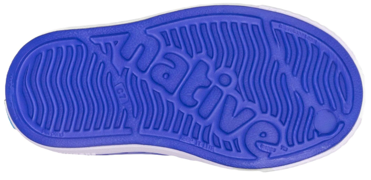 Native Shoes Unisex-Kids Jefferson Sneakers, UV Blue/Shell White, 6 Big Kid