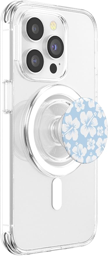 Blue Hibiscus Flowers PopSockets Adhesive PopGrip