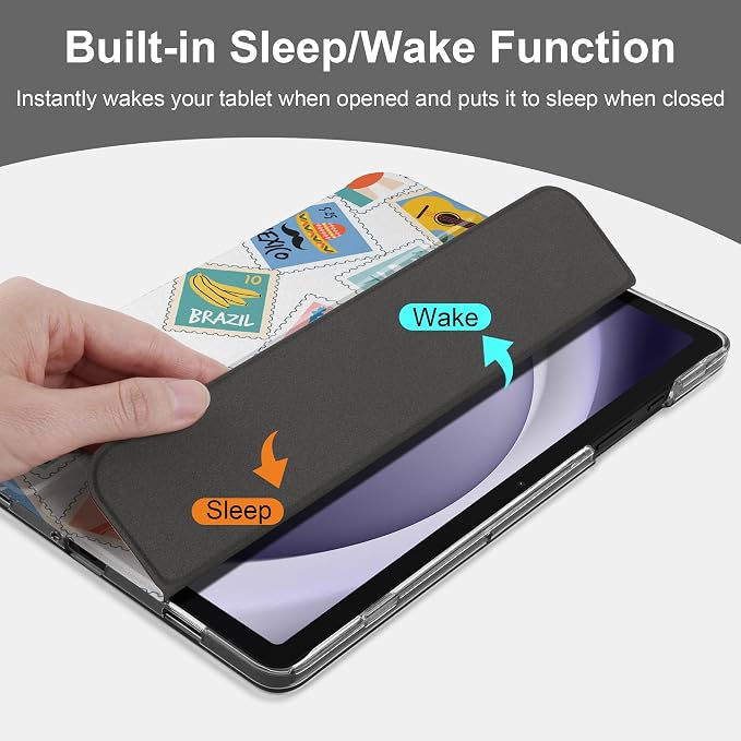 Case for Samsung Galaxy Tab A11 Plus A11+ 11 inch (2025/2026) &amp Tab A9 Plus A9+ 11 inch (2024/2023) Slim Smart Stand Cover with Translucent Hard Back Auto Wake/Sleep - Bear with Bows