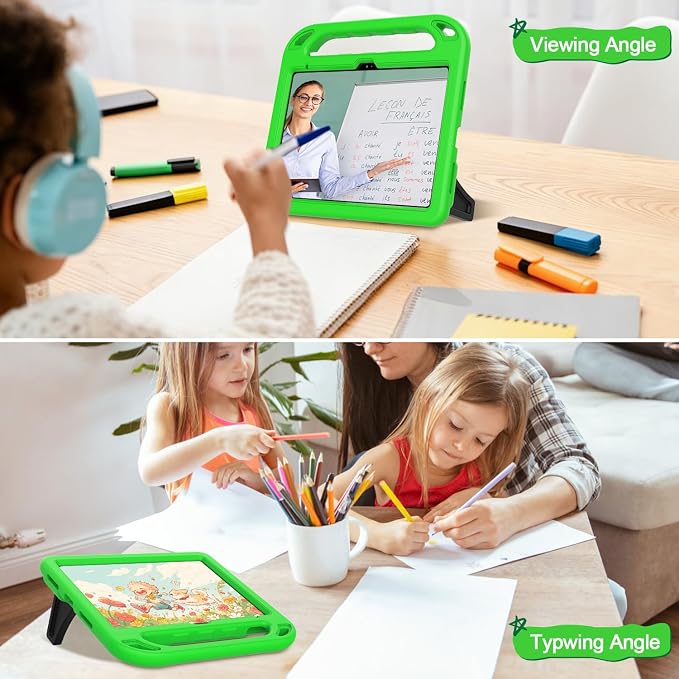TIRIN Kids Case for iPad A16 11th Generation 2025/iPad 10th Generation 2022 with Built-in Screen Protector Shockproof Handle Stand iPad Case for Kids Black