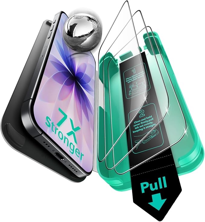 ESR 3 Pack for iPhone 14 Plus/13 Pro Max Screen Protector Armorite | 7X Impact Absorption 9H+ Tempered Glass Easy One-Pull Installation Full-Coverage Protection UltraFit Tray Bubble-Free