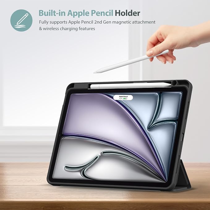 ProCase Smart Case for iPad Air 11-inch M4/M3/M2 &amp Air 10.9 5th/4th Gen | Hard Back Cover with Auto Sleep/Wake Slim Lightweight Case for iPad Air 11 2026/25/24 &amp 10.9 2022/2020-Aqua