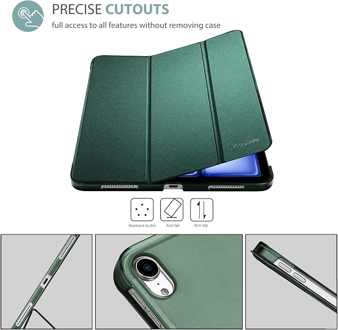 ProCase Smart Case for iPad Air 11-inch M4/M3/M2 &amp Air 10.9 5th/4th Gen | Hard Back Cover with Auto Sleep/Wake Slim Lightweight Case for iPad Air 11 2026/25/24 &amp 10.9 2022/2020-Aqua