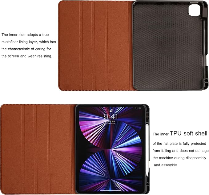 Leather Case for iPad mini 8.3 Folio CoverBuilt-in Pencil Holder | Genuine Leather Smart Protective CaseFits iPad Mini A17 Pro 7th 2024/6th 2021Auto Wake/SleepShockproof &amp Drop-Proof.Black
