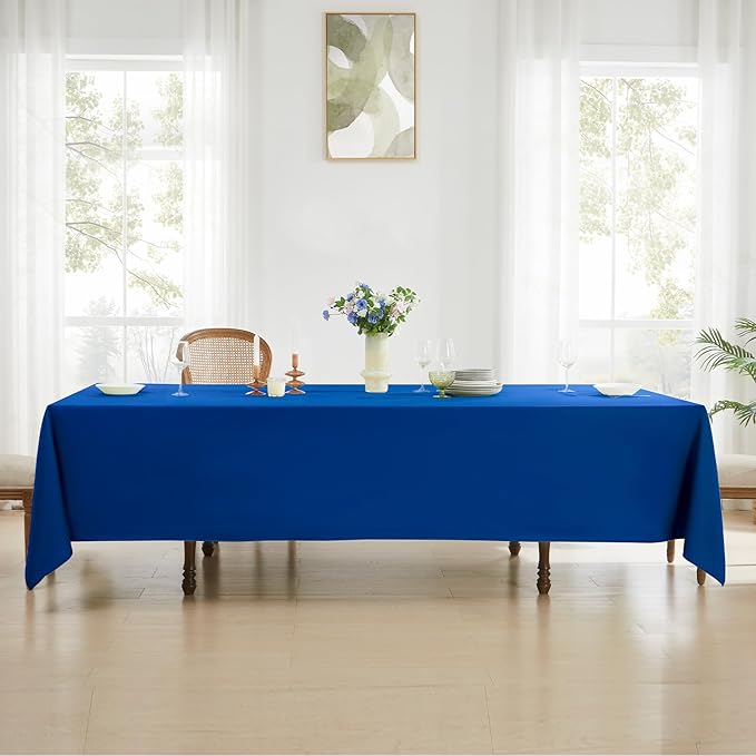 Rectangle Tablecloths 60x120 Inch 2 Pack Royal Blue Tablecloth for 6ft Washable Decorative Linen Polyester Table Cloths for 8ft Dining Table Banquets Buffet Parties and Wedding