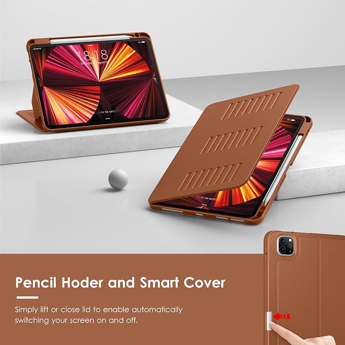 VIKESI Case for iPad Pro 11 inch (M5/M4) 2025/2024Multiple Angles Magnetic Stand CoverShockproof BackPencil Holderand Auto Sleep/WakeBlack