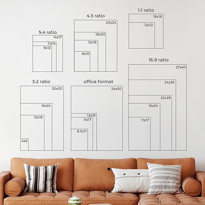 16x20 Metal Picture Frame For Wall With Mat For 11x14, 16''x20'' Aluminum Photo Frames With Tempered Glass, Minimalist Modern Poster Frame Horizontally Vertically Set of 3, Rose Gold