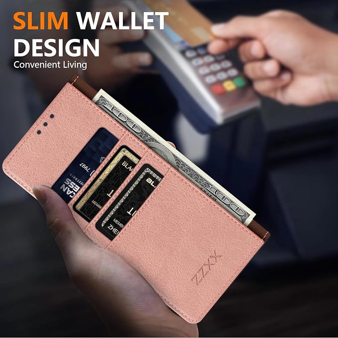 ZZXX for Samsung Galaxy S25 Wallet Case with [RFID Blocking] Card Slot Stand Strong Magnetic Leather Flip Fold Protective Phone Case for Samsung Galaxy S25 Case Wallet(Black-6.2 inch)