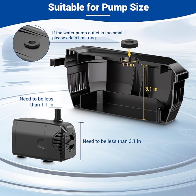 NFESOLAR Small Pond Filter for Outdoor Ponds Fish Tank 50-600 Gallon, Filter