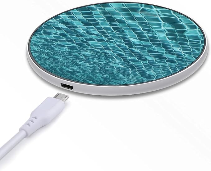 Swimming Pool Water Wireless Charger 10W Qi-Certified Fast Wireless Charging Pad with USB Cable &amp LED Indicator Fashion Charger Mat Portable Charging Station for All Qi-Enabled Phones