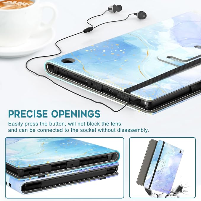 Case for All-New Amazon Fire HD 10 Tablet (13th/11th Generation 2023/2021 Release) 10.1 - Slim Folding Stand Cover with Auto Wake/Sleep Hand Strap &amp Stylus Pen Holder Black Cat
