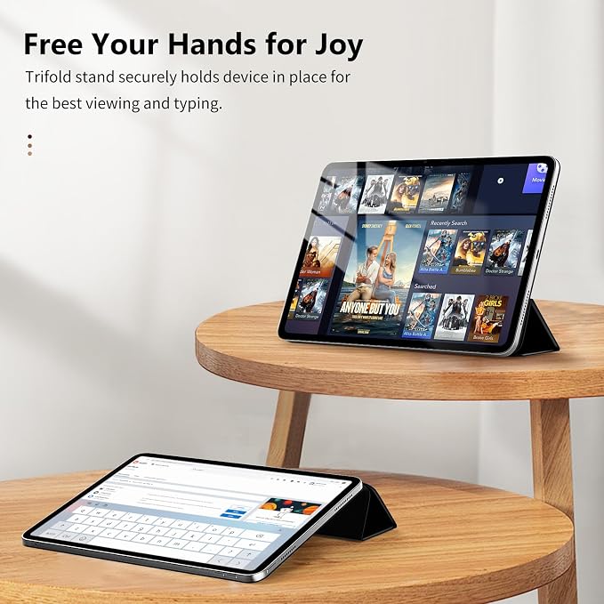 TiMOVO Magnetic Case for iPad Air 11 M4/M3/M2 Air 5th/4th Gen Black | Smart Folio Magnetic Slim Trifold Stand Protective Cover Auto Wake/Sleep