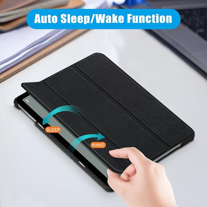 Case for Google Pixel Tablet 11inch 2023 Release Folio Slim Cover Lightweight Hard Shell Protective Case with Multi-Angle StandBlack