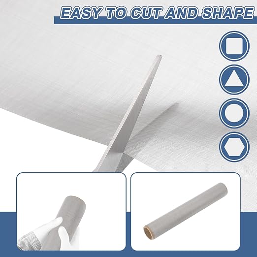 uxcell 300 Mesh 79" x 12" Woven Wire Mesh, 304 Stainless Steel Air Vent Filter