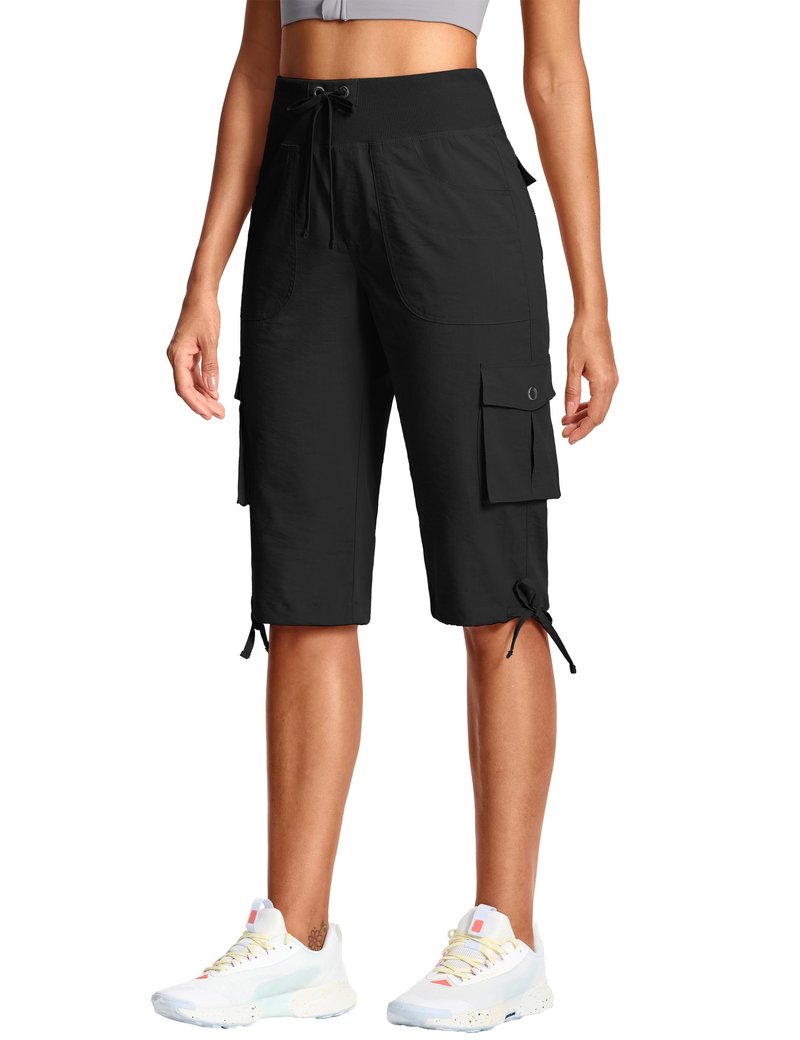 ISEEGZ 15"/ 18" Capri Pants for Women Cargo Hiking Pants Lightweight Women's Capris with 6 Pockets Summer Casual Travel
