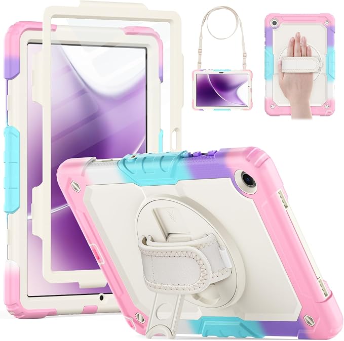 HXCASEAC Case for Samsung Galaxy Tab S6 Lite 10.4 inch Protective with Screen Protector/Hand Strap/S Pen Holder Shockproof S6 Lite Tablet Case 2024/2022/2020 SM-P610 SM-P613 SM-P620 - Black