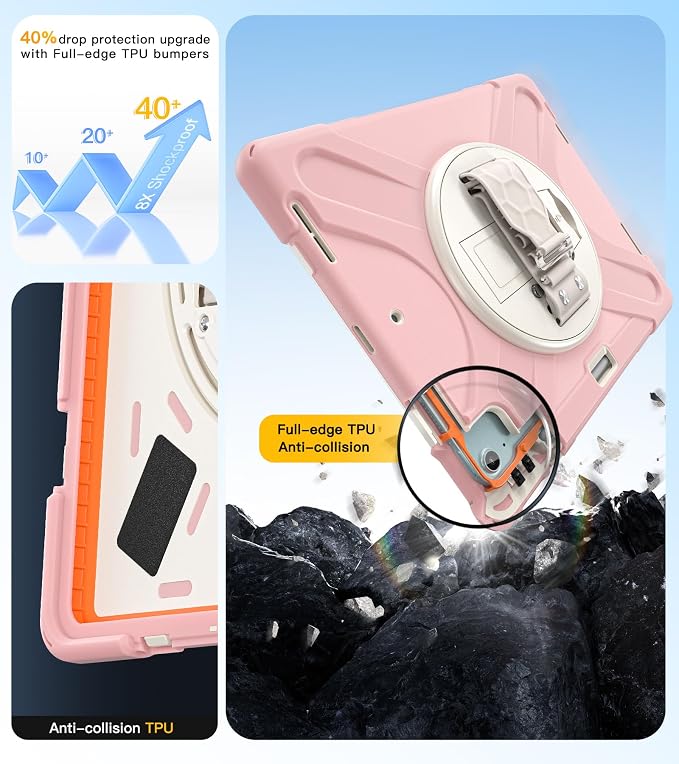 BRAECN Case for iPad Air 11 inch 2026(M4) 2025(M3) 2024(M2)iPad Pro 11 inch(4th/3rd/2nd/1st)&amp Air 10.9(5th/4th) Protective with Pencil Holder Screen Protector 360°Rotating Stand Handle Full Body