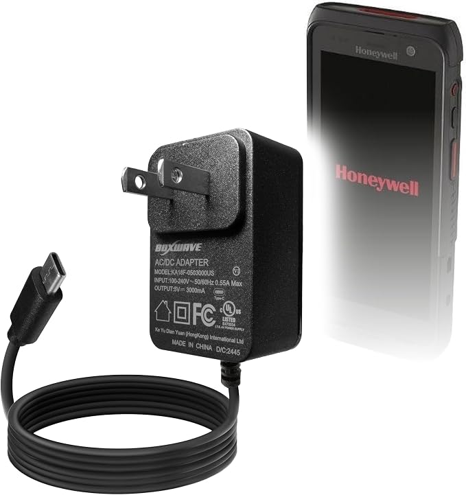 BoxWave Charger Compatible with Honeywell CT47 - Wall Charger Direct (15W) Rapid Charge Your Device with Built-in 3ft Cable