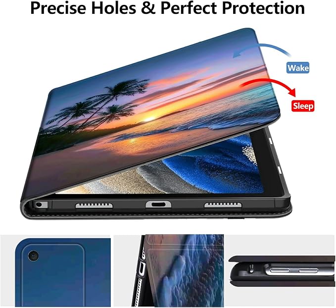 Case for Amazon Fire 7 Tablet 2019/2017 Release 9th/7th Generation PU Leather Smart Protective Cover with Auto Sleep/Wake for Fire 7 2019Beautiful Sunset