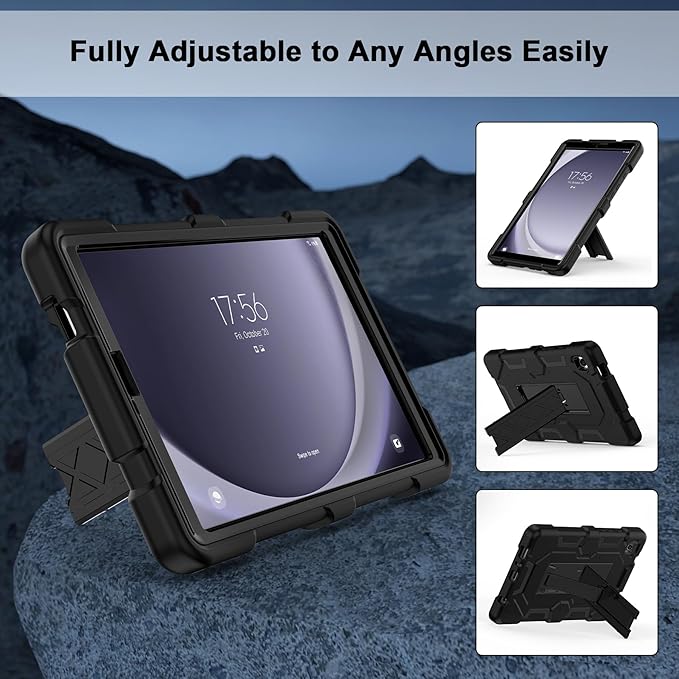 Case for Samsung Galaxy Tab A11+/A11 Plus 11” 2026 Samsung Galaxy Tab A9+/A9 Plus 11” 2024 Model Heavy Duty Shockproof Hard High Impact Protective Case Black
