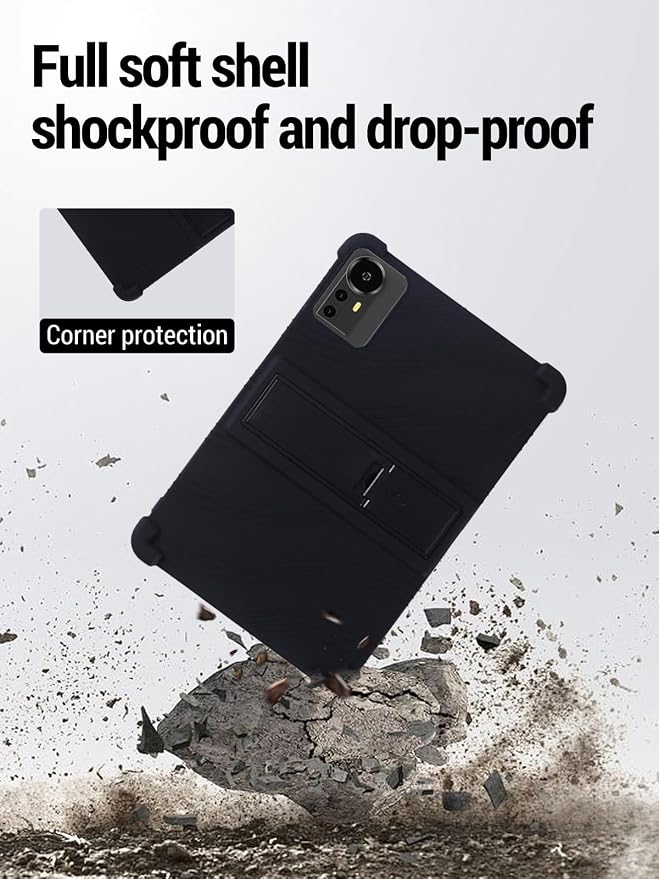 for Bnegynng CP31M 10 inch Tablet Protective case Shockproof Lightweight Silicone Protective Cover with Stand Child-Friendly Protection Easy to Clean DesignBlack