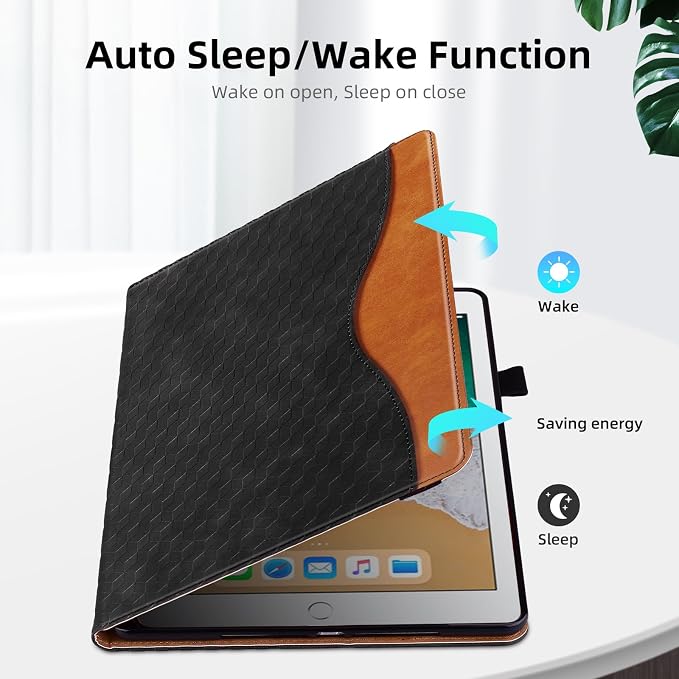 Case for iPad 9th 8th 7th Generation (2021/2020/2019) 10.2 InchiPad Air 3rd Generation PU Leather Cover Multi-Angle Viewing Stand with Card Pocket for ipad 9th Generation CaseBlack