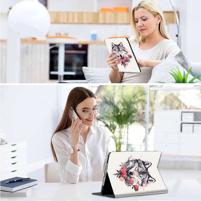 Case for iPad A16 11th Gen 11 Inch (2025) 10th Gen 10.9 Inch (2022) Model A3354 A3355 A3356 A2696 A2757 A2777 ，Slim Fit Standing Cover with Auto Sleep/Wake，Frog Playing Guitar