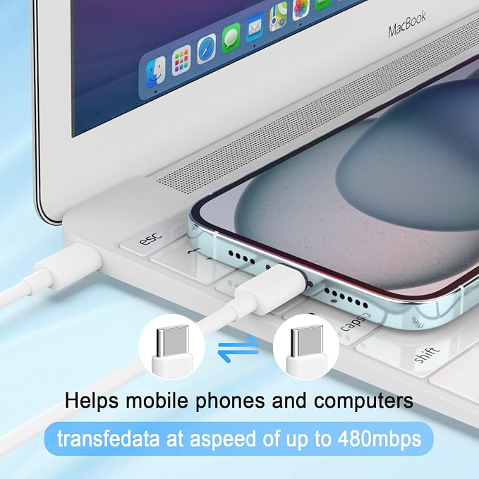 iPhone 17 16 15 Charger 4 Pack 40W USB C Charger Dual Port Fast Charging Block (4-Pack 6 ft USB C to C Cable Cord Included) for iPhone 17 16 15 Pro Max/15Pro/15/15PlusiPad | USB C Charger Fast Charg