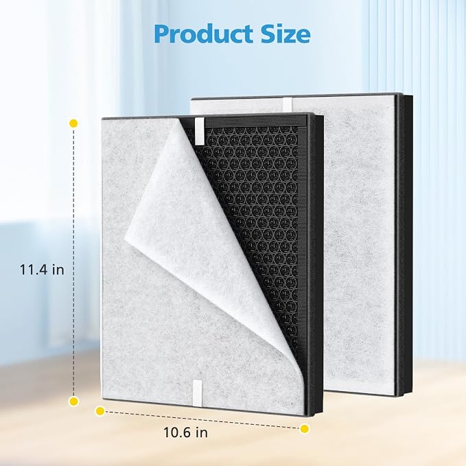 2 Pack PR1 Replacement Filter for Mooka Mode PR1 Air Purifier, H13 True HEPA