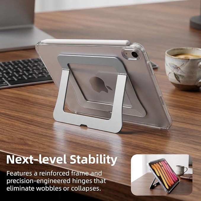 Kickstand Case for iPad mini 7 A17 Pro Slim Protective Clear Cover for iPad mini 7th/6th Generation 8.3 Inch 2024/2021 Sturdy Adjustable Multi-Angle Stand Blue
