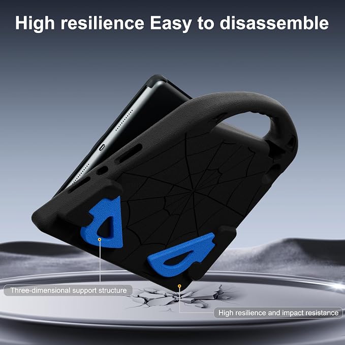 Kids Case for iPad 9th/8th/7th Gen. (10.2-inch 2021/2020/2019) | Shockproof Cover with Built-in Screen Protector and Stand Black