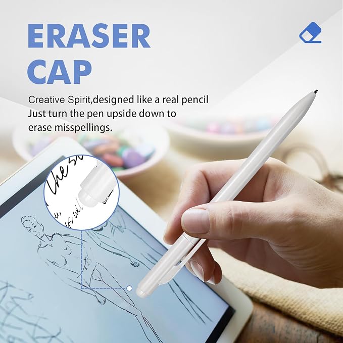 ProSketch Digital Pen fits for Remarkable 2 /Scribe/Supernote with Eraser Pencil Clip+NeverReplace Fine Titanium TipsTilt Draw&amp4096 Pressure LevelEMR Pen ReplacementEmpower Your Digital Craft