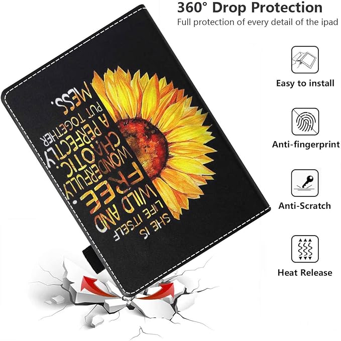 Case for Amazon Kindle Fire HD 10 &amp 10 Plus Tablet 10.1 (13th/11th Generation 2023/2021 Release) - PU Leather Folio Case with Smart Auto Wake/Sleep American Flag Camo
