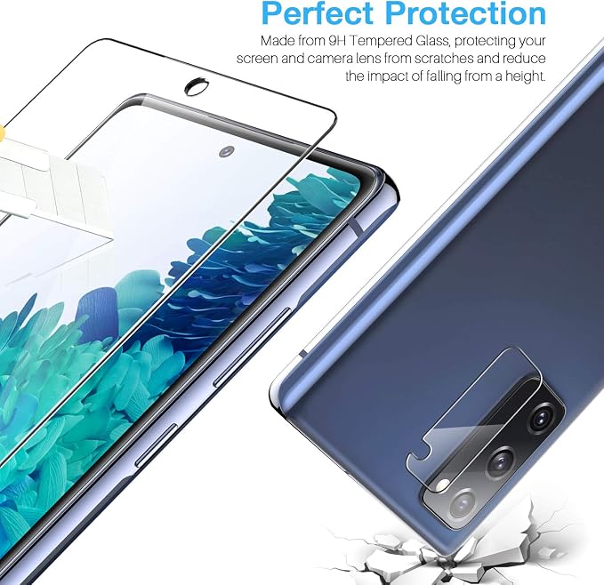 LK 3+3 Pack Samsung Galaxy S20 FE Screen Protector + Camera Lens Protector | 9H Tempered Glass Easy Installation [Not Fit for Galaxy S20]