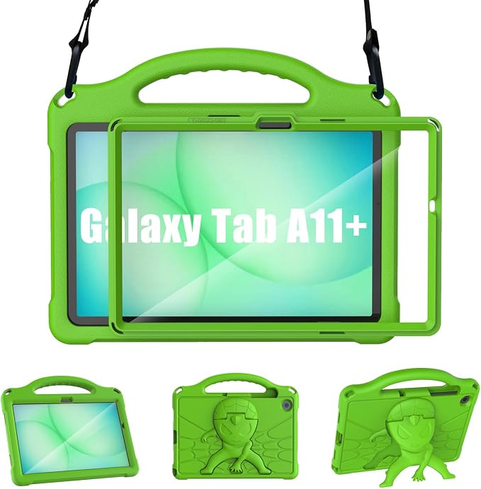 Kids Case for Samsung Galaxy Tab A11 Plus 2026 /A9 Plus 2023 11 inch Tablet | Sanyetral Galaxy Tab A11+/A9+ Case with Screen Protector Shockproof Handle Stand Protective Cover with Shoulder Strap -Bl
