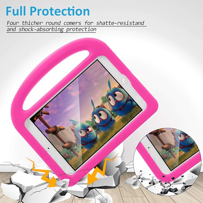 Kids Case for iPad 6th/5th Generation iPad 9.7 inch 2018/2017 and iPad Air 1/Air 2 Case with Handle/Kickstand EVA Foam Shockproof Stand Cover for iPad Air 1st/2nd Gen/iPad Pro 9.7Black Bird