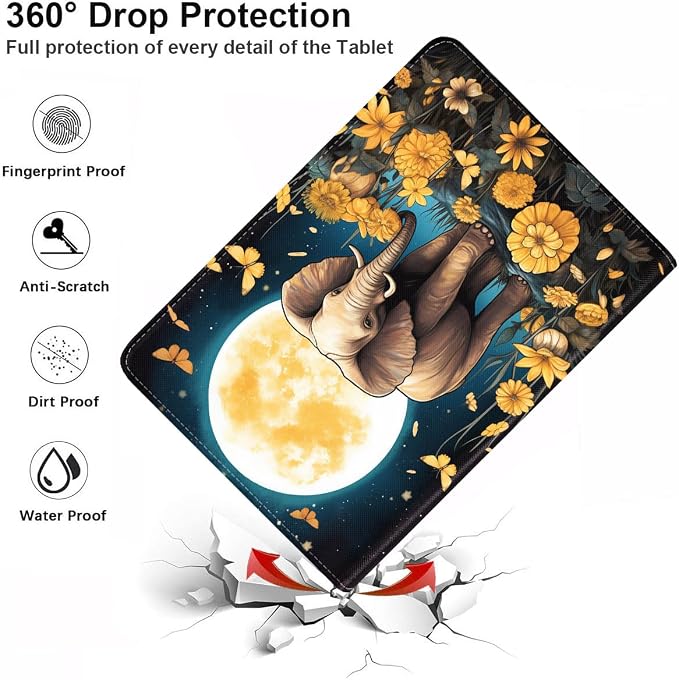 Case for Samsung Galaxy Tab S10 Lite/ S10 FE/ S9 FE 5G 10.9 Inch/ S9 11 Inch - Slim PU Leather Folding Stand Folio Cover with Auto Sleep/Wake - African American Girl