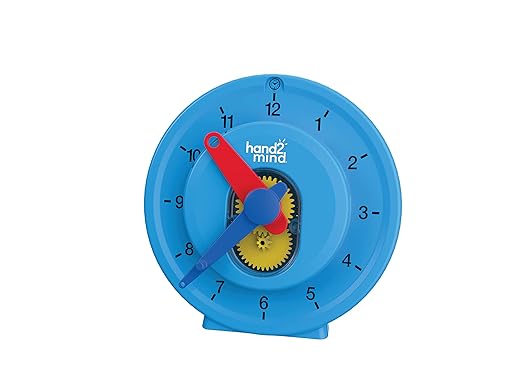 Hand2Mind Advanced NumberLine Teaching Clock - Telling Time & Elapsed Time Learning for Kids, Set of 6