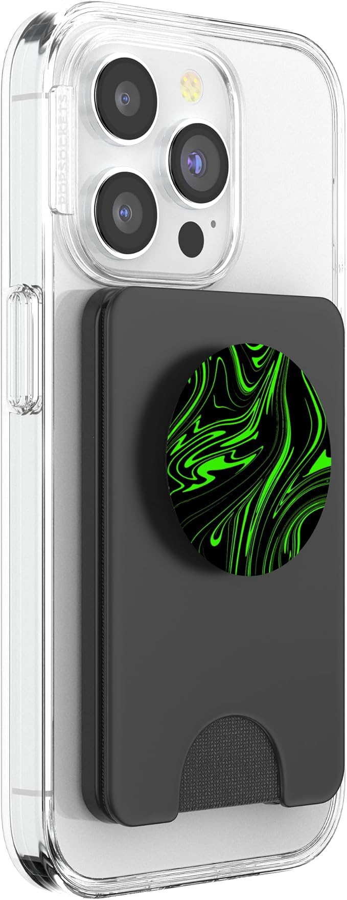 Green Black Modern Abstract Swirl Pattern Men Teen Boys PopSockets PopGrip for MagSafe