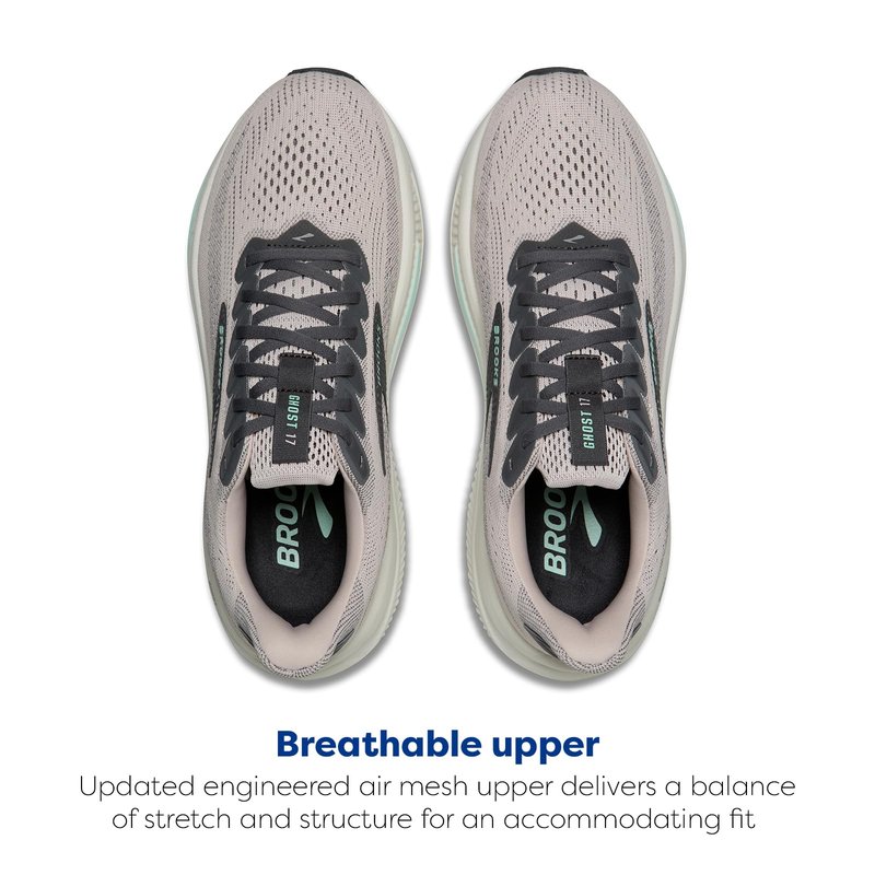 Brooks Women’s Ghost 17 Neutral Running Shoe - Mauve/Yucca/Bluewash - 7.5 Medium