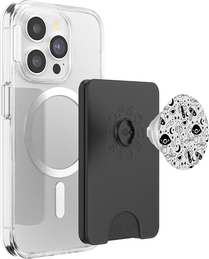 Retro Tropical Mushroom Flower Animal Pattern Design PopSockets Adhesive PopGrip