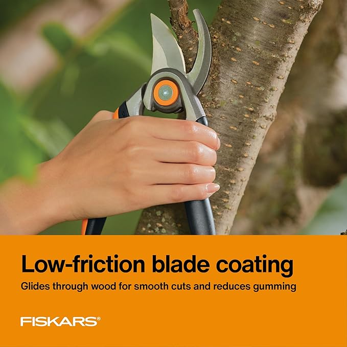 Fiskars Bypass Pruning Shears, 1-Inch Cut Capacity Softgrip Pruner, Forged Steel Replaceable Blade Stays Sharp Through Heavy Use with Rust Resistant, Low-Friction Coating