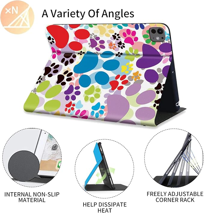 FUYOCWE for iPad Pro 13 Inch Case (M47th Generation2024 Model A2925A2926A3007)PU Leather Slim Folding Stand Case for iPad 13 7th GenAuto Sleep Wake Cover -A Dream Catcher Wolf